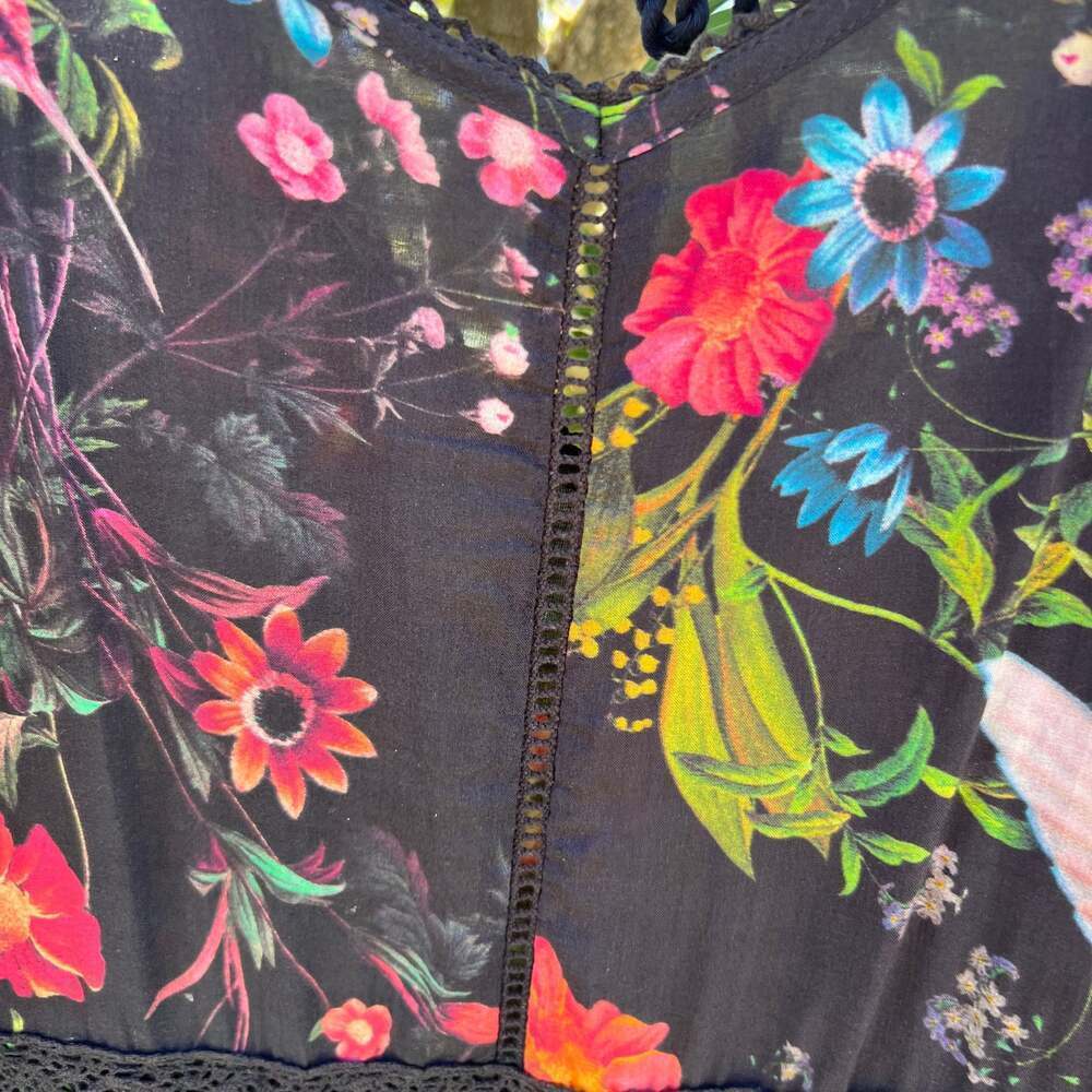 Next Beachwear Black and Floral Lace Dress - Maxi Size UK 10 - Picture 12 of 12
